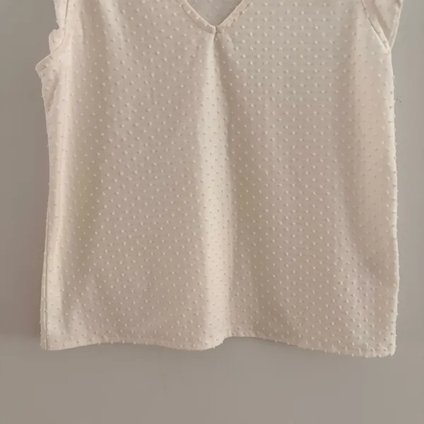 J. Crew Cream Textured V-Neck Tank Top - Image 3