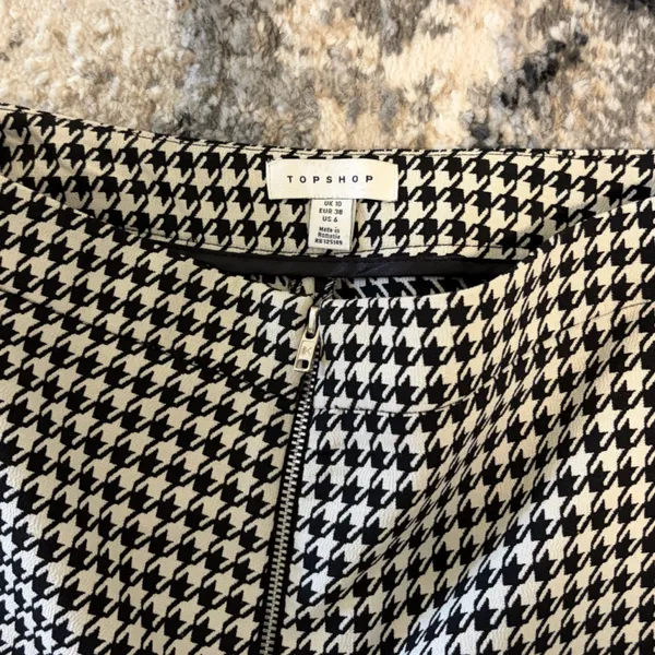Topshop Houndstooth Skinny Pants - Black & White - Image 2