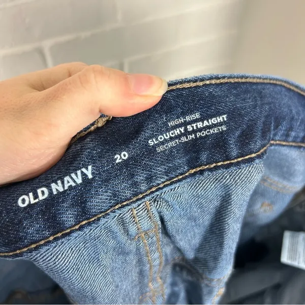Old Navy Plus Size Denim High Rise Slouchy Straight Distressed Jeans Size 20 - Image 2