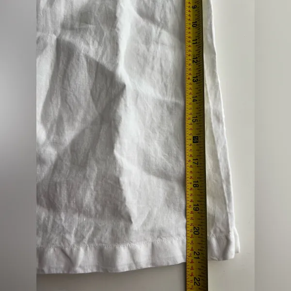 Cloth and stone Anthropologie white linen jumpsuit wide leg crop S - Image 7