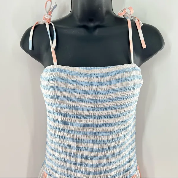 Striped Pink and Blue Jumpsuit Size M - Image 3