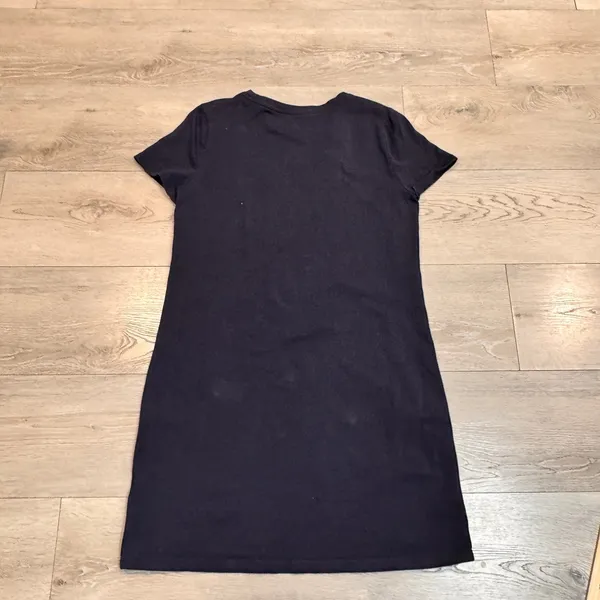 Tommy Hilfiger Navy Blue T-Shirt Dress Side Stripe Logo Women‎ Medium M - Image 2