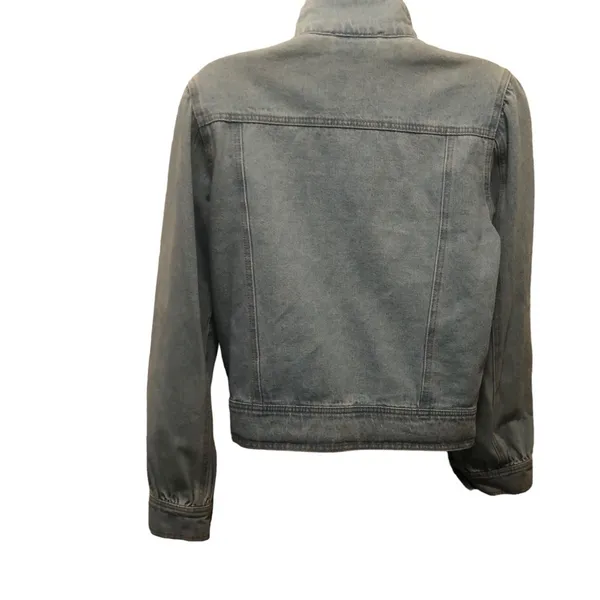 Lulus Classically Cool Light Wash Denim Jacket M Puff Sleeve Light Wash Pockets - Image 5