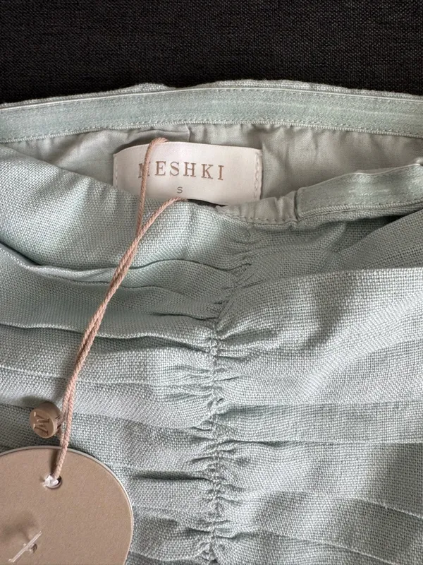 Meshki Light Blue Strapless Ruched Crop Camisole - Image 4