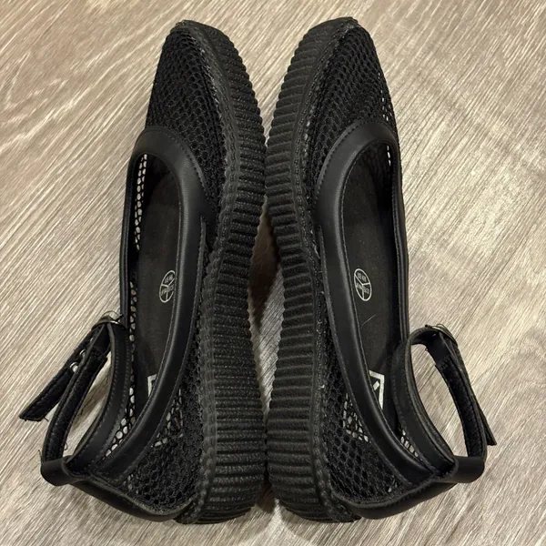 T.U.K. Black Fishnet Pointed Ballet Creeper Platform Flat Goth Indie Sleaze 6 - Image 4