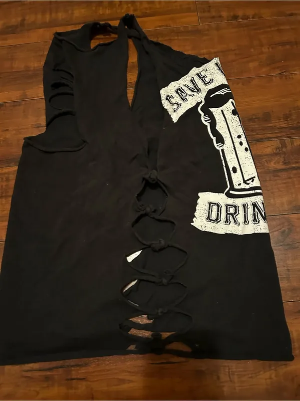 Black Graphic Tank Top — "Save Water Drink Beer" - Image 3