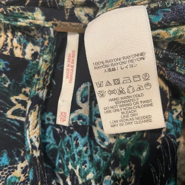 Free People XS Lady Luck floral paisley bell sleeve tunic dress TLS1 3479 - Image 2