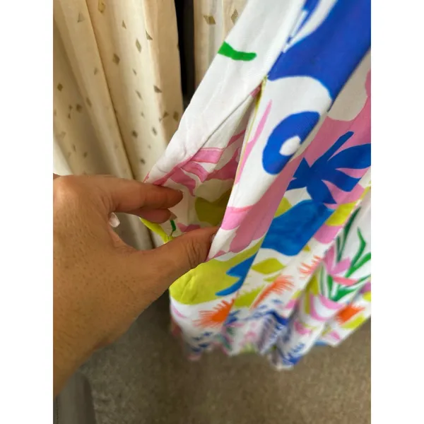 Paper Heart Women's Square Neck Colorful Tropical Summer Pockets Maxi Dress L - Image 7