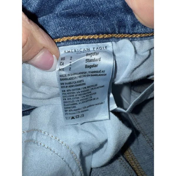 American Eagle Women's 2 Jeans Blue Jegging‎ Next Level Stretch - Image 4