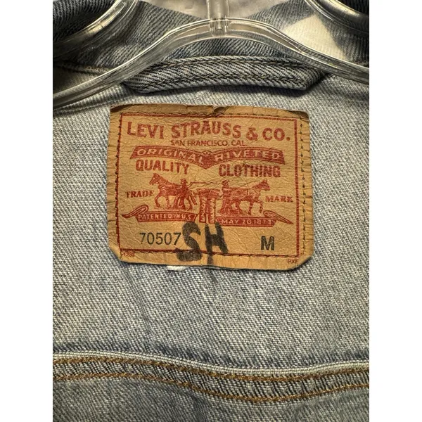 Levi's 70507 Light Wash Denim Trucker Jean Jacket Classic 90s 100% Cotton Medium - Image 12