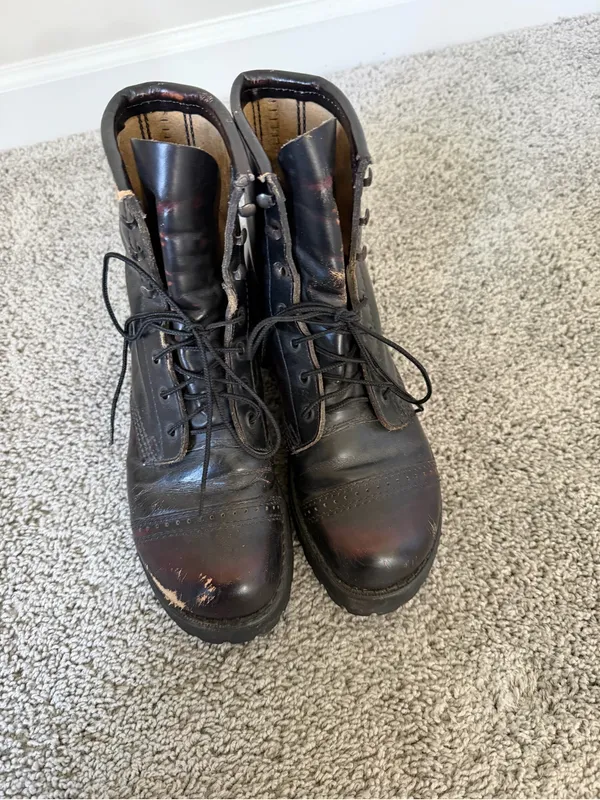 Women's Durango Steel Toe Leather Work Boots Dark Brown Burgundy Accent Size 9 - Image 6