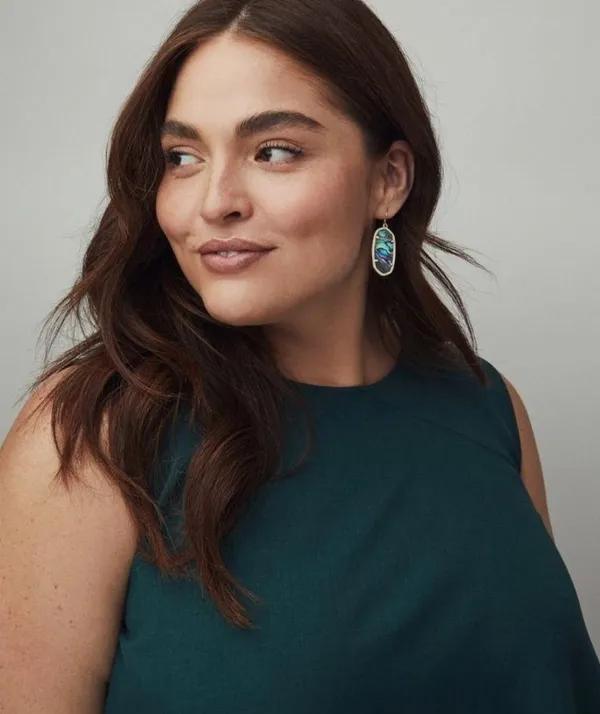 Kendra Scott Elle Gold Drop Earrings in Abalone Shell - Image 2