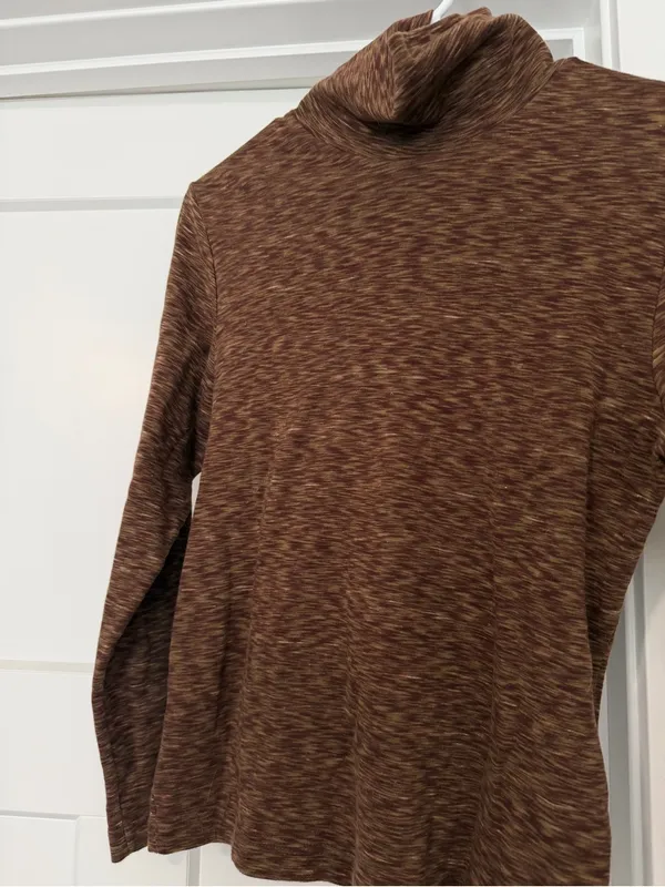 Vintage Susan Bristol Brown Marled Cowl Neck Turtleneck Sweater - Image 2