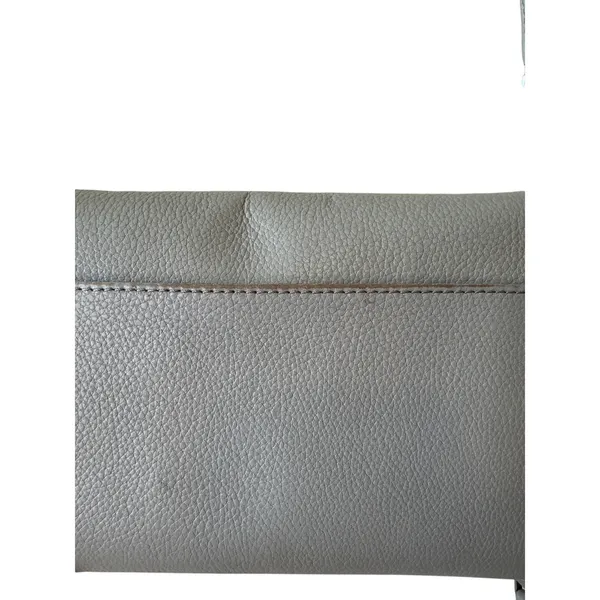 Tory Burch McGraw‎ WOC Crossbody Gray Heron Pebbled Leather Wallet - Image 6