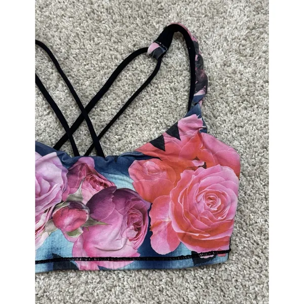 Lululemon Energy Bra Secret Garden Floral Strappy Sports Bra Yoga Pilates Size 6 - Image 5