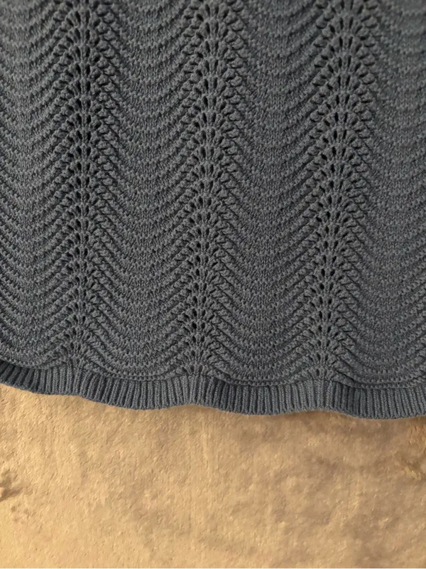 Indigo Textured Sleeveless Pullover Knit Tank Top Women’s Slate Blue Size L - Image 4