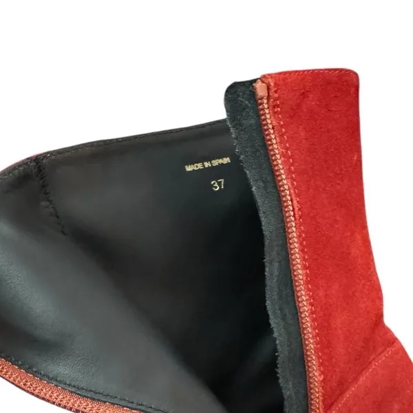 Paloma Barcelo Mid-Calf Platform Shoes in Dark Orange 37 - Image 8