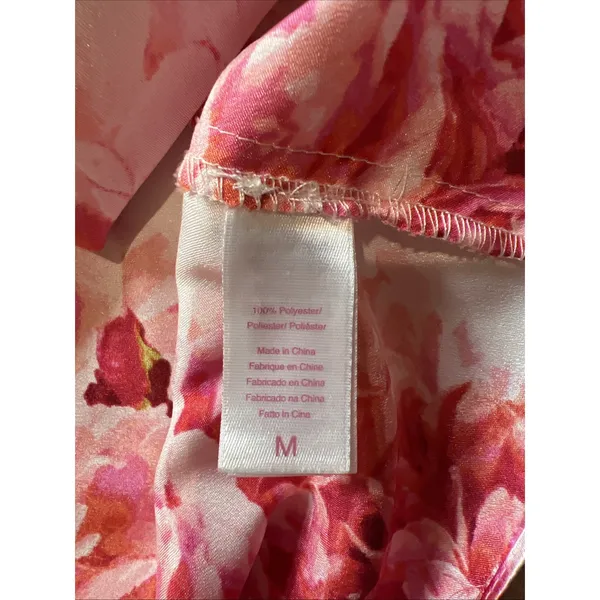 Oscar De La Renta Pink Label Floral Satin Robe Dressing Gown M Belted Romantic - Image 8