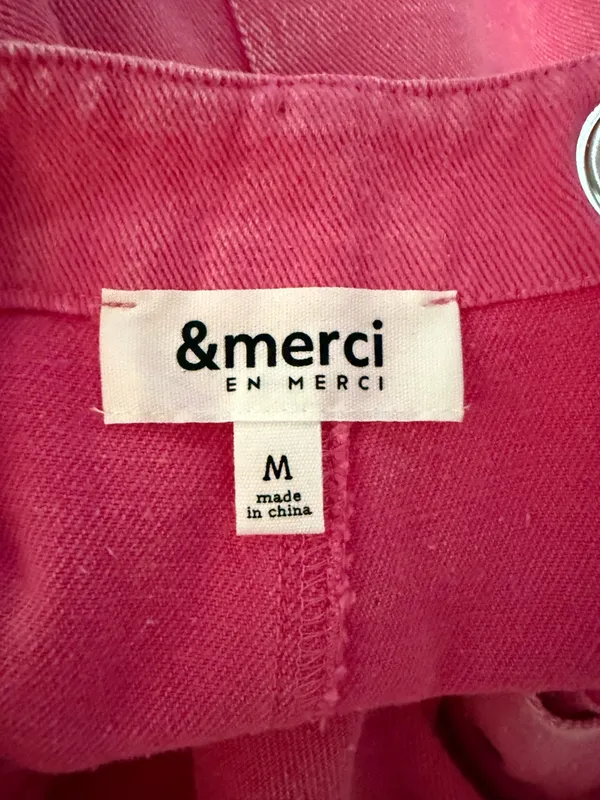 &merci Pink Denim Romper - Image 3