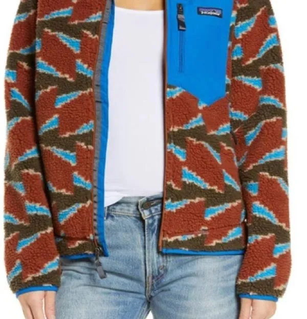 Retro-X Full Zip Fleece Jacket Deep Pile Take Root Burnished Red XS - Image 2