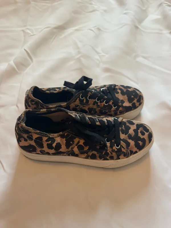 Steve Madden Leopard Print Canvas Sneakers with Black Laces - Image 2