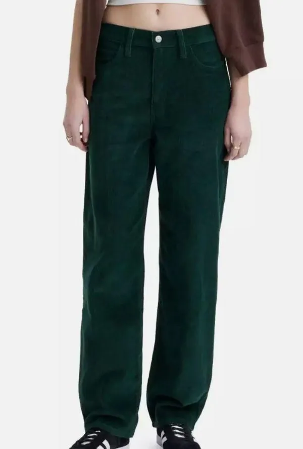 NWT Levis Womens Mid Rise 94 Baggy Corduroy Jeans Pants Green 26 - Image 2