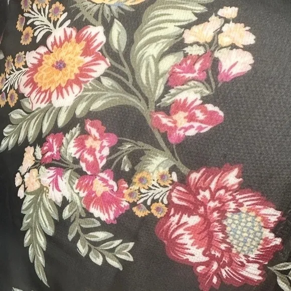 Pink Rose Floral Long Sleeve Pleated Blouse - Image 7