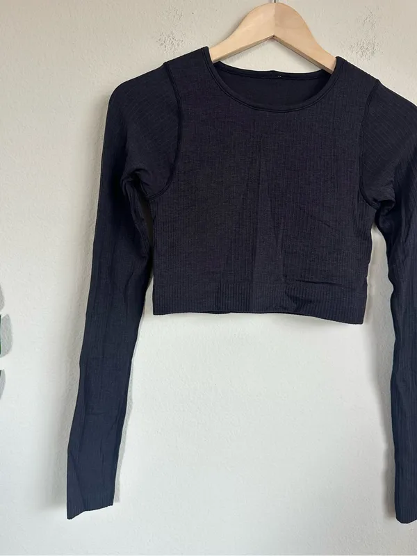 Lululemon Ebb to Street Long Sleeve Ribbed Crop Top - Image 5