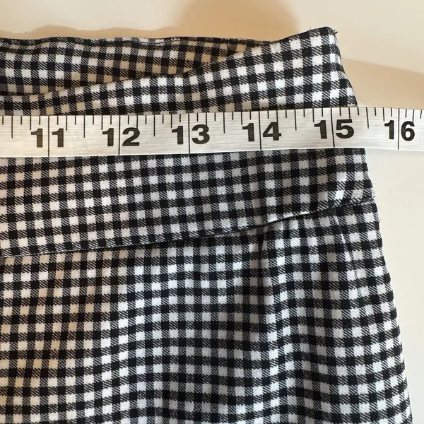 Autres Filles Houndstooth Pants Women M Black White Cropped Flare Stretch - Image 8