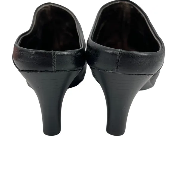 Sofft Black Leather‎ Heeled Mules Size 9M Dressy Slip On Heels Comfort - Image 3