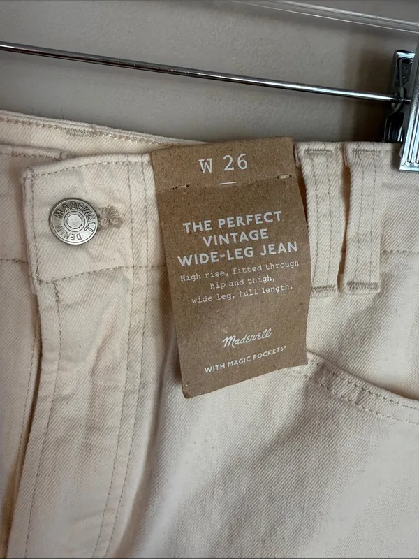 NEW Madewell The Perfect Vintage Wide-Leg Jean 26 - Image 8