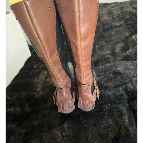 Sam Edelman Two-Tone Tall Riding Boots with Buckle Detail equestrian 6.5 - Image 3