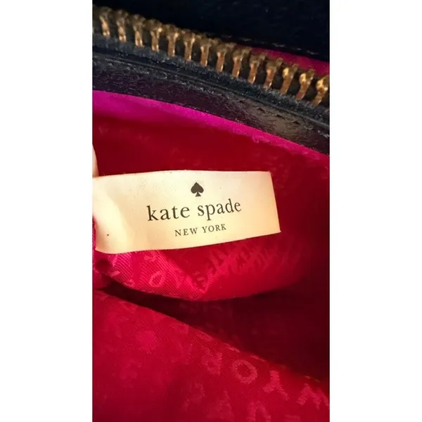 Kate Spade New York Black Pebbled Leather Satchel Crossbody Handbag - Image 6