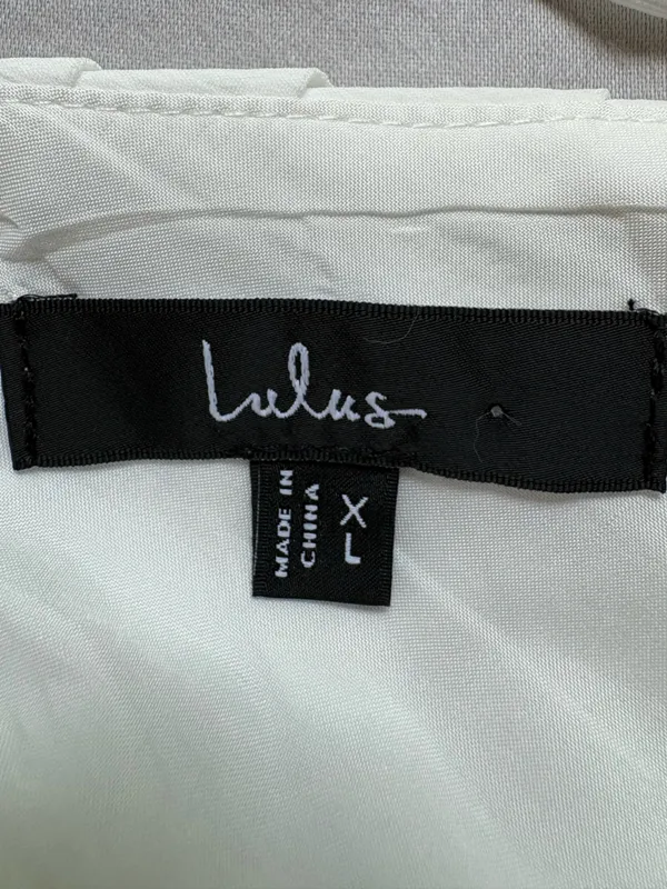 Lulus Amalfi Coast White Pleated Flutter Sleeve Mini Dress XL - Image 2