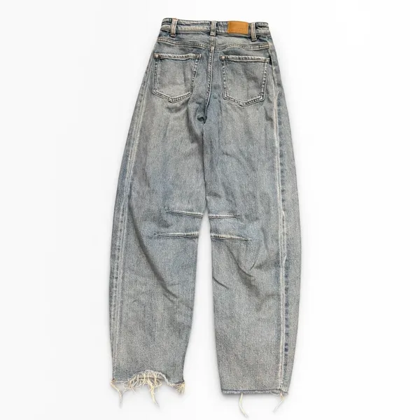 BKE Billie Slim Fit High Rise Horseshoe Barrel Jeans Light Wash Distressed 22x28 - Image 2
