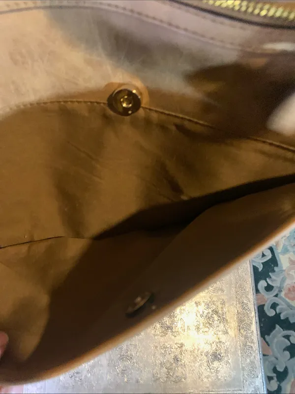 Vintage Patchwork Faux Leather Purse Brown - Image 5