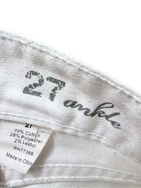 J. Crew 8" Toothpick Denim Ankle Jean in White Wash Size 27 - Image 6