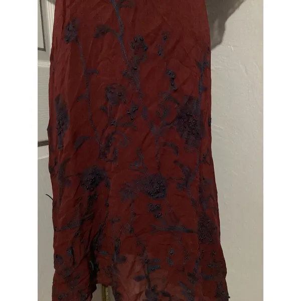 Anthropologie Maeve Francoise Red Floral Embroidered Midi Dress V-Neck 2 - Image 5