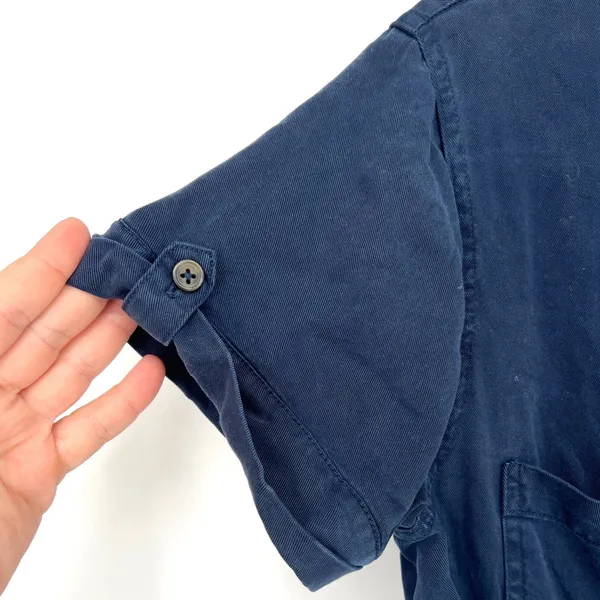 Fat Face Navy Blue Short Sleeve Button Front Jumpsuit Womens 6 EUC - Image 5