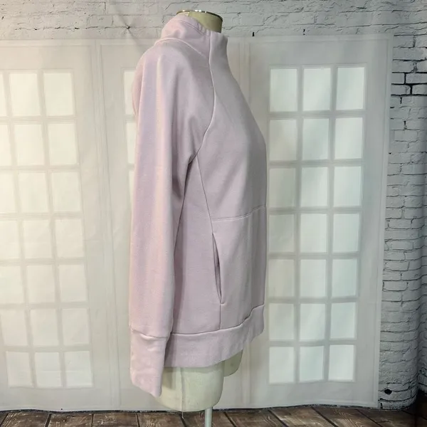 🔥5/$25 sale🔥 Fabletics Light Pink Cowl Neck Sweater w Large Front Pocket Size S - Image 7