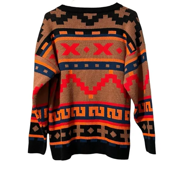Sweater Bazaar Women’s Vintage 90’s Aztec Sweater Made In‎ USA Size Large - Image 2