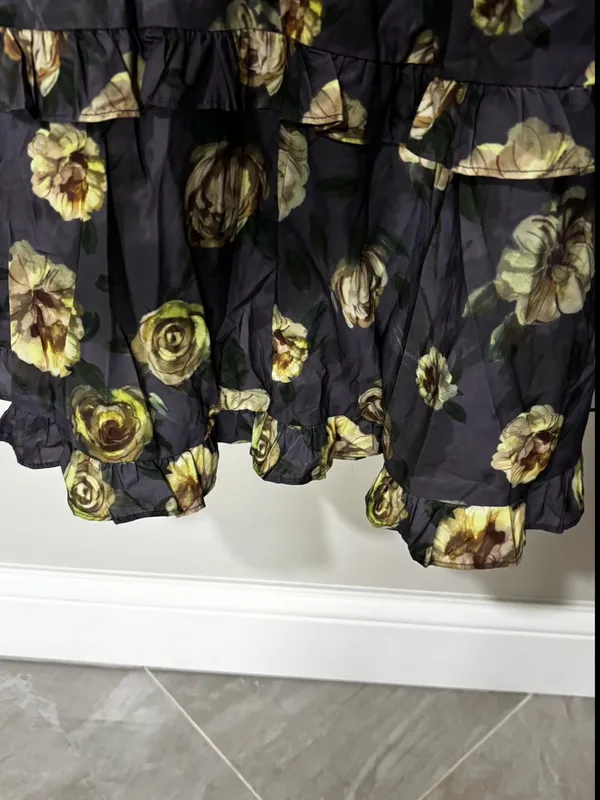 Petal & Pup Lillee Tiered Maxi Dress Lavender Floral Size M - Image 3