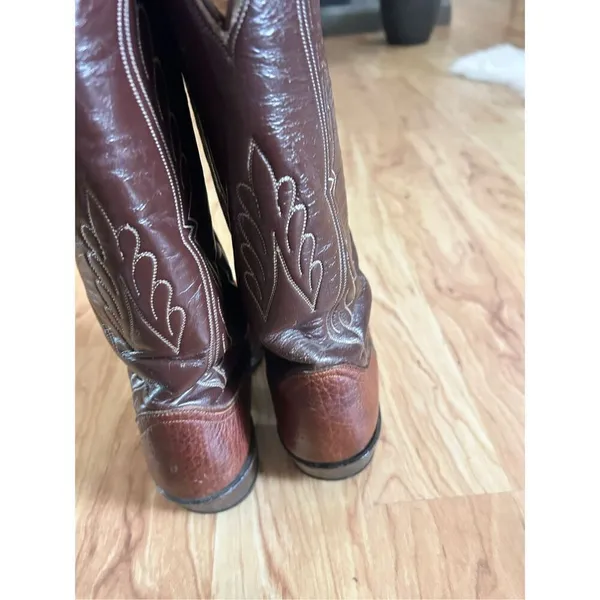 Tony Lama Pointed Toe Western Cowboy Boots Size 5.5 Brown Leather Rodeo - Image 3