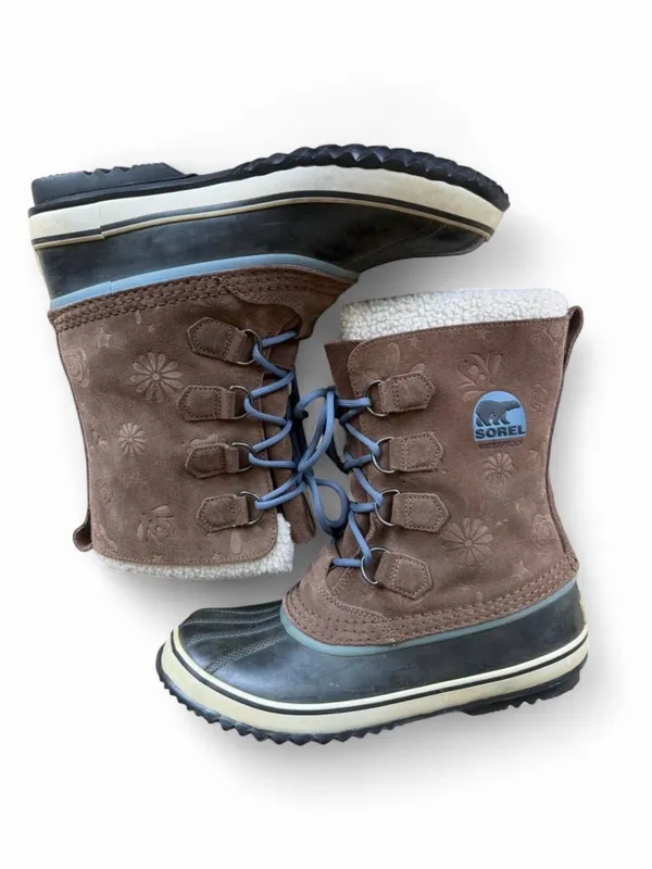 Sorel Women's Sz 11 Suede 10" Winter Boots Rubber & Leather NL1966-202 Lace Up - Image 7
