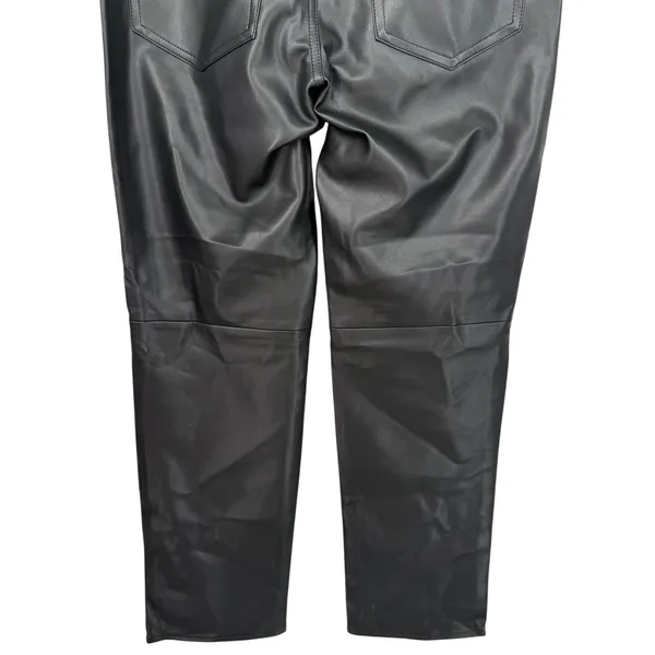 J.Crew Womens Faux Leather Nipped Straight Leg Pants Black Size 26 Minimalist - Image 10