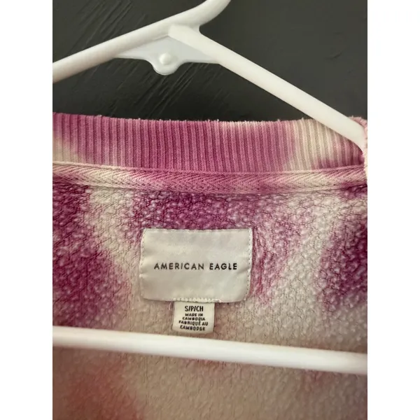 American Eagle Womens Tie Dye Spiral Sweatshirt Purple Orange Oversized Small‎ - Image 7