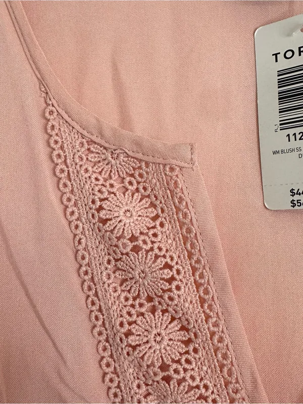 torrid Blush Pink Crochet-Trim Babydoll Blouse Women’s Size 1 (plus size 1x) - Image 9