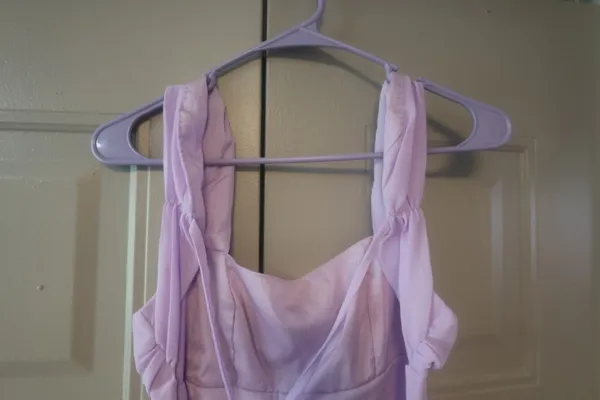 Shein special ocassion mini short dress ruched top in lilac purple size small. - Image 10