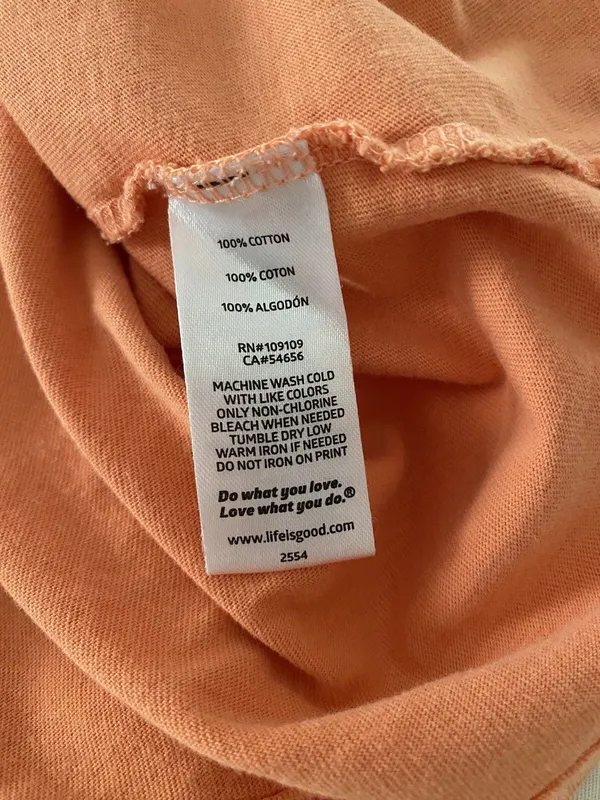 Life is Good Crusher Tee Size S Orange UNPLUG Shirt Beach Relax Ocean Vacation - Image 8