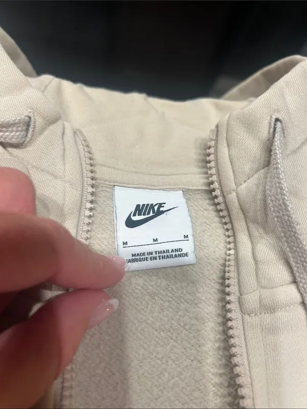 Nike Women's Zip-Up Hoodie Jacket in Light Taupe - Image 2